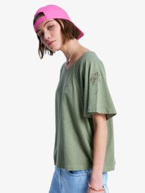 1 Time For Palm Tree - Short Sleeves T-Shirt for Women Green ERJKT04275 Roxy