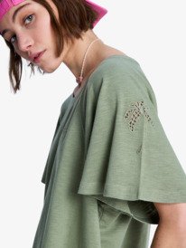 3 Time For Palm Tree - Short Sleeves T-Shirt for Women Green ERJKT04275 Roxy