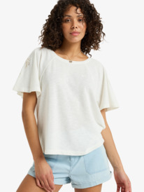 0 Time For Palm Tree - Short Sleeves T-Shirt for Women White ERJKT04275 Roxy