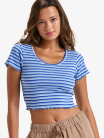 0 Mini Stripe - T-shirt met Korte mouw voor Dames Purple ERJKT04302 Roxy