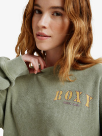 5 Eastside Midweight - Haut à col rond avec délavage pour Femme Vert ERJKT04322 Roxy