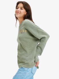1 Eastside Midweight - Haut à col rond avec délavage pour Femme Vert ERJKT04322 Roxy