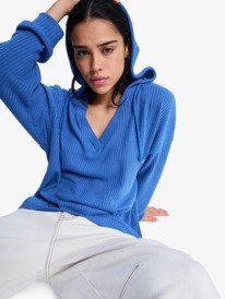 6 Ocean Drive - Oversized Knit Hoodie for Women Blue ERJKT04323 Roxy