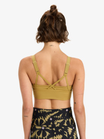 6 Heart Into It Attitude - Soutien-gorge de sport pour Femme Beige ERJKT04326 Roxy