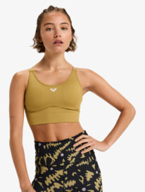 3 Heart Into It Attitude - Soutien-gorge de sport pour Femme Beige ERJKT04326 Roxy