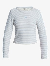 6 Spellbound Stripes - Long Sleeve Extra Textured Rib Top for Women White ERJKT04332 Roxy