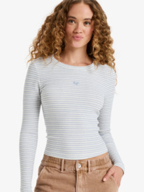 2 Spellbound Stripes - Long Sleeve Extra Textured Rib Top for Women White ERJKT04332 Roxy