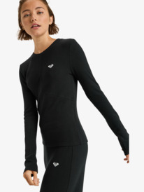 1 Rise & Vibe New Rib - Top de sport à manches longues pour Femme Noir ERJKT04336 Roxy