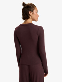 3 Rise & Vibe New Rib - Top sportivo a maniche lunghe da Donna Red ERJKT04336 Roxy