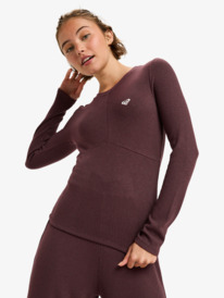4 Rise & Vibe New Rib - Top sportivo a maniche lunghe da Donna Red ERJKT04336 Roxy