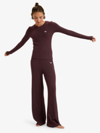 2 Rise & Vibe New Rib - Top sportivo a maniche lunghe da Donna Red ERJKT04336 Roxy