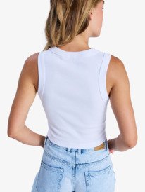 4 Iconic Days - Top smanicato a coste da Donna White ERJKT04356 Roxy