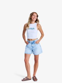 3 Iconic Days - Top smanicato a coste da Donna White ERJKT04356 Roxy