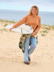 1 East side Midweight - Parte de cima de manga comprida para Mulher Marrom ERJKT04357 Roxy