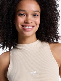 2 Rise & Vibe - Cropped sport tank Top for Women Beige ERJKT04366 Roxy