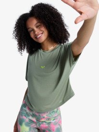 5 Everyday Flow - Short Sleeve Technical T-Shirt for Women Green ERJKT04367 Roxy