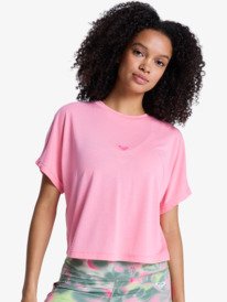 0 Everyday Flow - Short Sleeve Technical T-Shirt for Women Pink ERJKT04367 Roxy