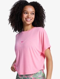 1 Everyday Flow - Short Sleeve Technical T-Shirt for Women Pink ERJKT04367 Roxy