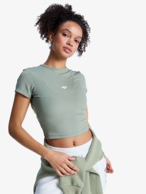 7 Rise & Vibe - Haut d&rsquo;entra&icirc;nement &agrave; manches courtes pour Femme Vert ERJKT04371 Roxy