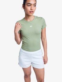 0 Rise & Vibe - Haut d&rsquo;entra&icirc;nement &agrave; manches courtes pour Femme Vert ERJKT04371 Roxy