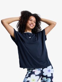 4 Move Free 2 - Short Sleeve Workout Top for Women Black ERJKT04377 Roxy