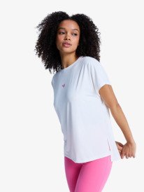1 Move Free 2 - Short Sleeve Workout Top for Women White ERJKT04377 Roxy
