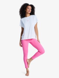 4 Move Free 2 - Short Sleeve Workout Top for Women White ERJKT04377 Roxy