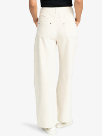 4 Surf On Cloud - Corduroy Wide Leg Trousers for Women Beige ERJNP03523 Roxy