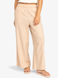 5 Lekeitio Bay  - Elastic Waist Pants for Women Beige ERJNP03580 Roxy