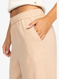 7 Lekeitio Bay - Pantalon à taille élastique pour Femme Beige ERJNP03580 Roxy