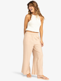 8 Lekeitio Bay  - Pantaloni con vita elastica da Donna Beige ERJNP03580 Roxy