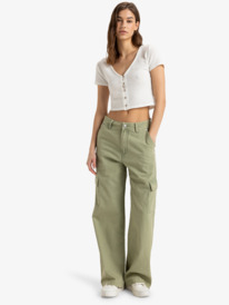 6 Left Again  - Pantaloni Cargo da Donna Green ERJNP03581 Roxy