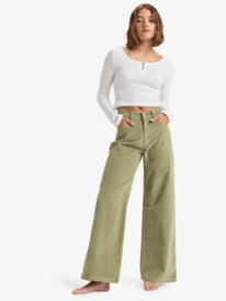 4 Surf On Cloud - Fixed Waist Pants for Women Green ERJNP03607 Roxy