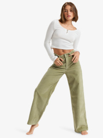 7 Surf On Cloud - Fixed Waist Pants for Women Green ERJNP03607 Roxy