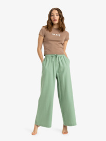 0 Lekeitio Break - Elastic Waist Pants for Women Green ERJNP03636 Roxy