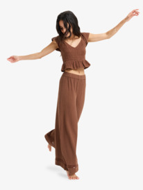 3 Under Golden Tropic - Pantalón on cintura elástica para Mujer Marron ERJNP03643 Roxy