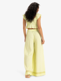 6 Under Golden Tropic - Pantalón on cintura elástica para Mujer Verde ERJNP03643 Roxy