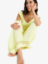 7 Under Golden Tropic - Pantalón on cintura elástica para Mujer Verde ERJNP03643 Roxy