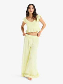 4 Under Golden Tropic - Pantalón on cintura elástica para Mujer Verde ERJNP03643 Roxy