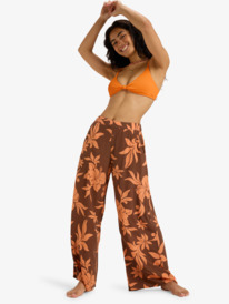 0 Midnight Avenue Crepe - Pantalon avec taille élastique pour Femme Orange ERJNP03651 Roxy