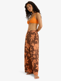 1 Midnight Avenue Crepe - Pantalon avec taille élastique pour Femme Orange ERJNP03651 Roxy