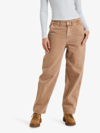 1 Break My Soul - Broek met kokerpijp en halfhoge taille voor Dames Brown ERJNP03666 Roxy