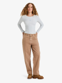 3 Break My Soul - Broek met kokerpijp en halfhoge taille voor Dames Brown ERJNP03666 Roxy