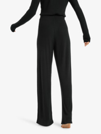 3 Rise & Vibe New Rib Wide Leg - Pantalon de sport pour Femme Noir ERJNP03673 Roxy