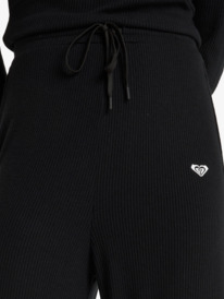 4 Rise & Vibe New Rib Wide Leg - Pantalon de sport pour Femme Noir ERJNP03673 Roxy