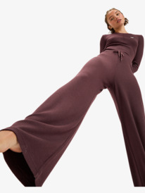 5 Rise & Vibe New Rib Wide Leg - Pantaloni sportivi da Donna Red ERJNP03673 Roxy