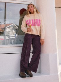 0 Surf On Cloud Cord - Pantalon ample pour Femme Rouge ERJNP03678 Roxy