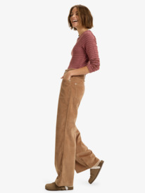 4 Surf On Cloud Cord - Wide Leg Trousers for Women Brown ERJNP03678 Roxy