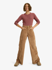 5 Surf On Cloud Cord - Wide Leg Trousers for Women Brown ERJNP03678 Roxy
