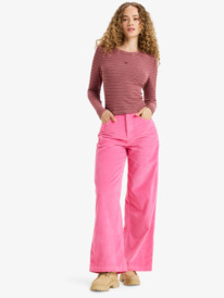 3 Surf On Cloud Cord - Broek met wijde pijpen voor Dames Pink ERJNP03678 Roxy